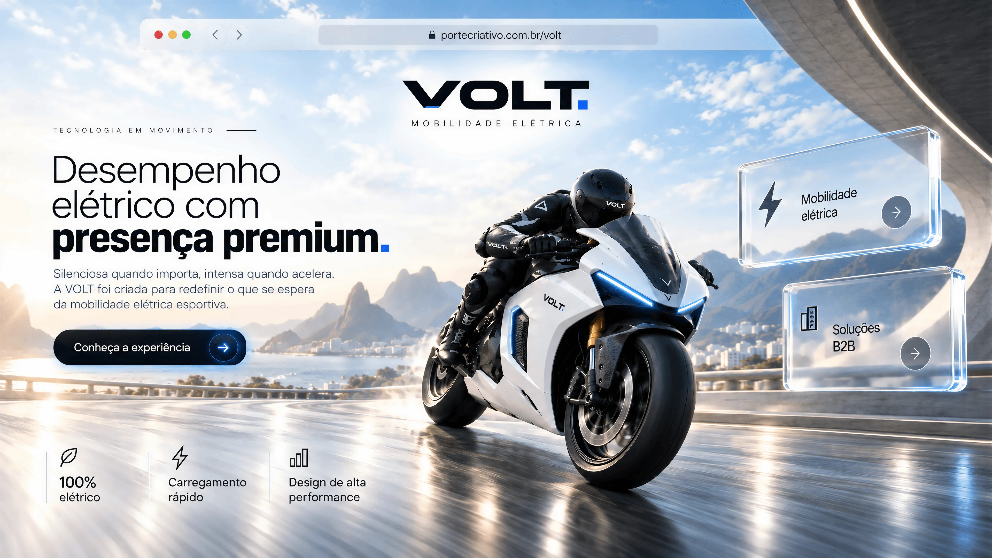 Capa do case Volt EV — site e marca